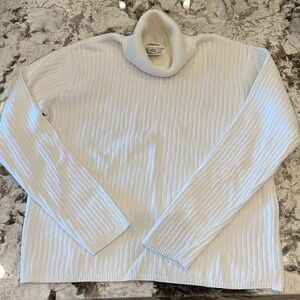 Talbots Cream Ribbed Turtleneck